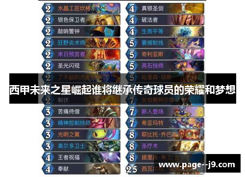 西甲未来之星崛起谁将继承传奇球员的荣耀和梦想